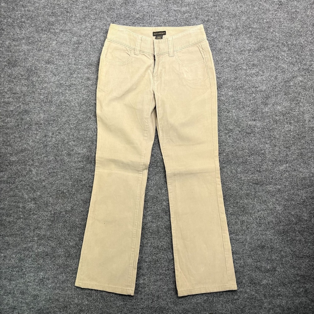 Banana Republic Bootcut Pants Women's 2 Tan Corduroy Low Rise Y2K -‎ 28x29.5